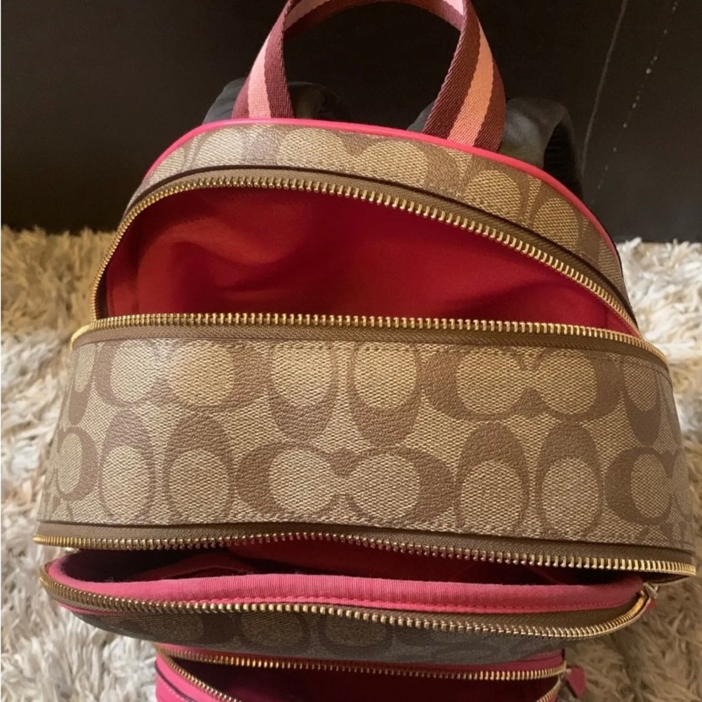 COACH backpack purse khaki-pink 🩷🩷 - Picture 8 of 8
